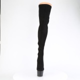 Microfiber 18 cm ADORE-3063 Schwarze overknee stiefel mit schnürung