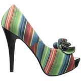 Multicolored 13 cm LOLITA-12 womens peep toe pumps shoes