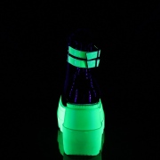 Neon 11,5 cm SHAKER-52 Demonia wedge plateauboots weiss