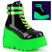 Neon 11,5 cm SHAKER-52 DemoniaCult wedge plateauboots in schwarz