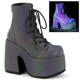 Neon 13 cm CAMEL-203 chunky demonia ankle boots platform