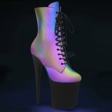 Neon 20 cm Pleaser FLAMINGO-1020REFL Pole dancing ankle boots