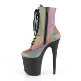 Neon 20 cm Pleaser FLAMINGO-1020REFL Pole dancing ankle boots