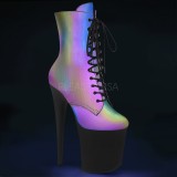 Neon 20 cm Pleaser FLAMINGO-1020REFL pole dance stiefeletten