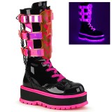 Neon 5 cm SLACKER-156-2 damen cyberpunk plateaustiefel