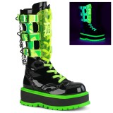 Neon 5 cm SLACKER-156 damen cyberpunk plateaustiefel