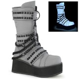 Neon 8,5 cm TRASHVILLE-138 demonia stiefel - unisex plateaustiefel