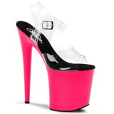 Neon Pink 20 cm Pleaser FLAMINGO-808UV Plateau High Heel