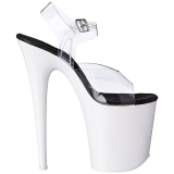 Neon Weiss 20 cm Pleaser FLAMINGO-808UV Plateau High Heel