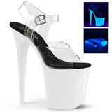 Neon White 20 cm Pleaser FLAMINGO-808UV High Heel Platform