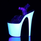 Neon White 20 cm Pleaser FLAMINGO-808UV High Heel Platform