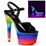 Neon glitter 18 cm Pleaser ADORE-709WR pole dance high heels schuhe