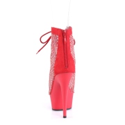 Netzstoff mit strass 15 cm DELIGHT ankle boots mit schnürsenkel in rot