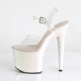 Opal Glitzern 18 cm UNICORN-708LG Plateau High Heels