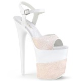 Opal Glitzern 20 cm Pleaser FLAMINGO-809-2G Plateau High Heels