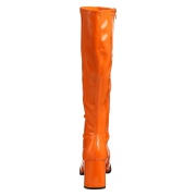 Orange patent boots 7,5 cm GOGO-300 High Heeled Womens Boots for Men