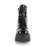 Patent 11,5 cm SHAKER-52 wedge ankle boots platform black