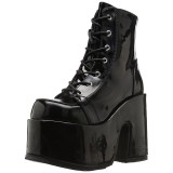 Patent 13 cm CAMEL-203 chunky demonia ankle boots platform