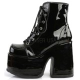 Patent 13 cm CAMEL-203 chunky demonia ankle boots platform
