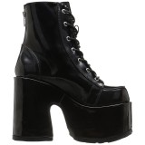 Patent 13 cm CAMEL-203 chunky demonia ankle boots platform