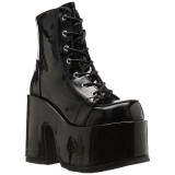 Patent 13 cm CAMEL-203 chunky demonia ankle boots platform