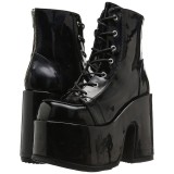 Patent 13 cm CAMEL-203 chunky demonia ankle boots platform