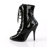 Patent 13 cm SEDUCE-1020 Black ankle boots high heels