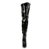 Patent 13 cm thigh high stretch overknee boots with wide calf