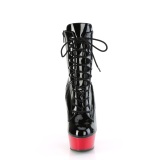 Patent 15,5 cm DELIGHT-1020 Red Platform Ankle Calf Boots