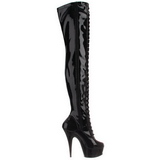 Patent 15,5 cm DELIGHT-3023 Platform Thigh High Boots