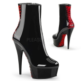Patent 15 cm DELIGHT-1010 womens platform soled ankle boots