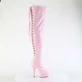 Patent 15 cm DELIGHT-3063 Rosa overknee boots with laces