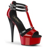 Patent 15 cm DELIGHT-663 T-Strap platform pleaser high heels shoes