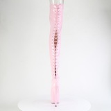 Patent 18 cm ADORE-3850 Rosa overknee boots with laces