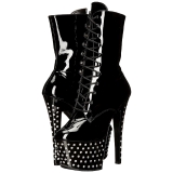 Patent 18 cm STARDUST-1020-7 womens ankle boots rhinestone platform