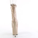 Patent 19 cm ENCHANT-1041 open toe ankle boots beige