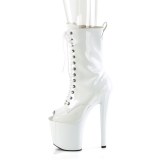 Patent 19 cm ENCHANT-1041 open toe ankle boots white