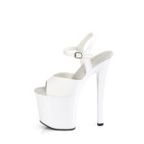 Patent 19 cm ENCHANT-709 white pleaser shoes with high heels