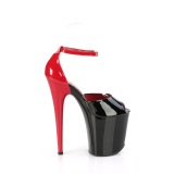 Patent 20 cm FLAMINGO-868 black pleaser shoes with high heels