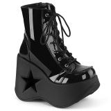 Patent emo 13 cm DYNAMITE-106 wedge ankle boots platform black