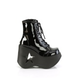 Patent emo 13 cm DYNAMITE-106 wedge ankle boots platform black