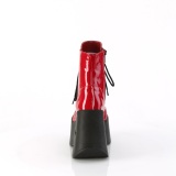 Patent emo 13 cm DYNAMITE-106 wedge ankle boots platform red