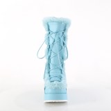 Pelz plateaustiefel 7 cm CUBBY-311 gothic schnrstiefel damen blau