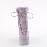 Pelz plateaustiefel 7 cm CUBBY-311 gothic schnrstiefel damen lavendel