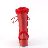 Pelz plateaustiefel 7 cm CUBBY-311 gothic schnrstiefel damen rote