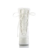 Pelz plateaustiefel 7 cm CUBBY-311 gothic schnrstiefel damen weisse