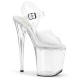 Perspex plateau 20 cm TREASURE-808FLA pleaser high heels durchsichtig