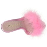 Pink 13 cm POISE-501F Marabou Feathers Mules Shoes