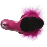 Pink 13 cm POISE-501F Marabou Feathers Mules Shoes