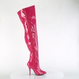 Pink 13 cm SEDUCE-3000WC thigh high stretch overknee boots with wide calf